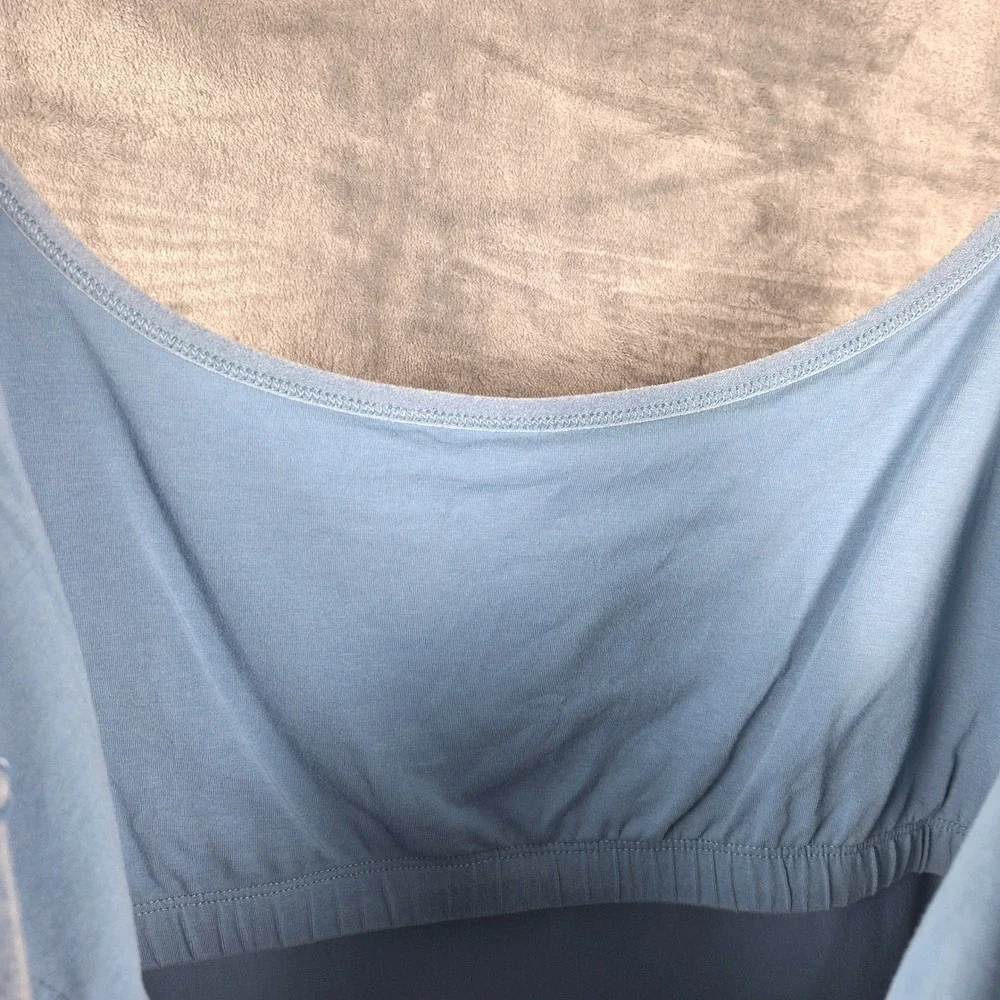 Pact Top 2XL Blue Cami Tank Organic Fitted Sustainable Shelf Bra Casual‎ Stretch - Picture 4 of 8